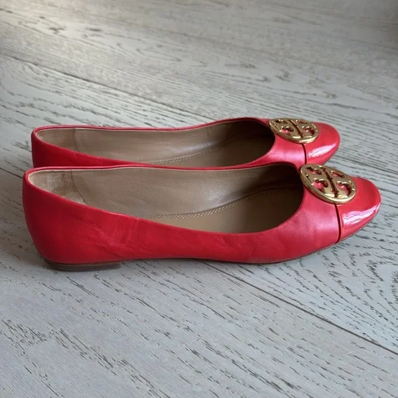 Tory Burch red leather flats - Picture 2 of 5